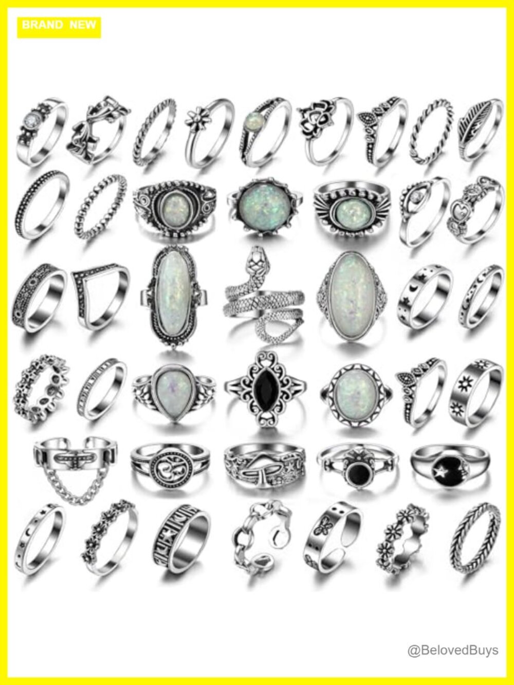 Vintage Silver Knuckle Rings Set for Women Men Chunky Boho Stackable